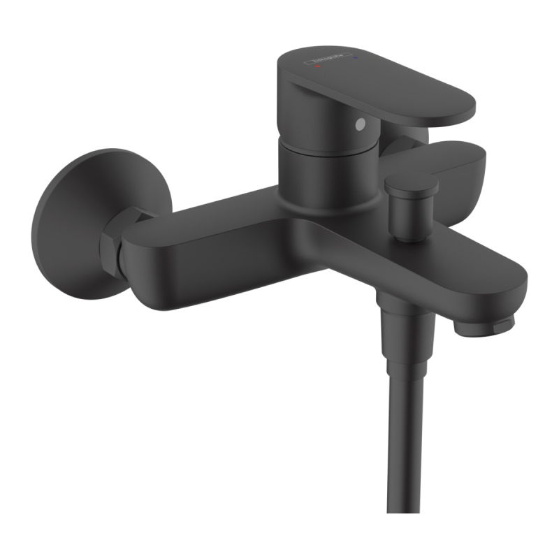 Baterie baie, pentru cada/dus, Hansgrohe Vernis Blend 71440670, monocomanda, montaj aplicat, finisaj negru mat