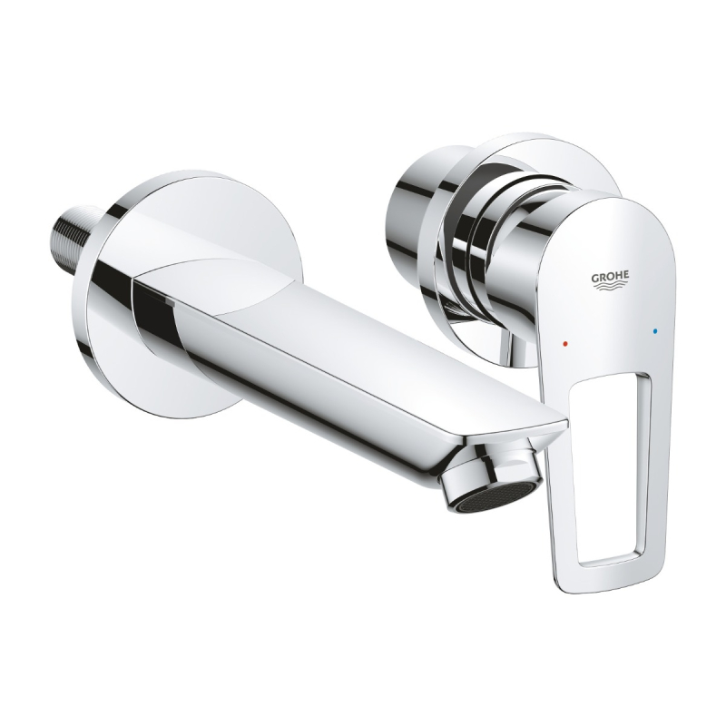 Baterie baie pentru lavoar, Grohe Bauloop 20289001, pipa 17.7 cm, montaj incastrat, monocomanda, finisaj cromat