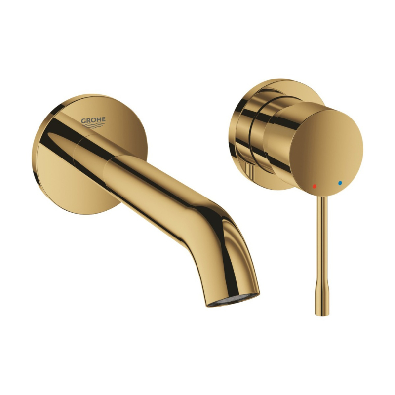 Baterie baie pentru lavoar, Grohe Essence M 19408GL1, pipa 18.3 cm, montaj incastrat, monocomanda, finisaj cool sunrise