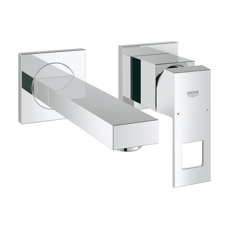 Baterie baie pentru lavoar, Grohe Eurocube 19895000, pipa 17.1 cm, montaj incastrat, monocomanda, finisaj cromat