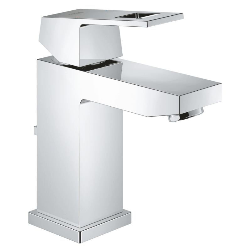 Baterie baie pentru lavoar, Grohe Eurocube 23127000, stativa, monocomanda, alama, finisaj cromat, cu ventil