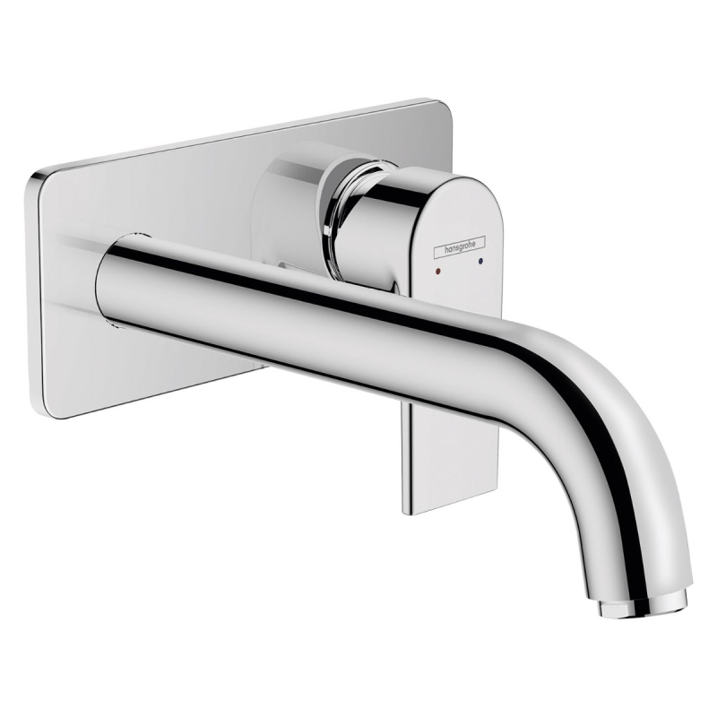 Baterie baie pentru lavoar, Hansgrohe Vernis Shape 71578000, pipa 20.7 cm, montaj incastrat, monocomanda, finisaj cromat