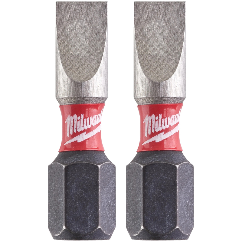 Biti pentru insurubare de impact, profil drept, Milwaukee Shockwave Impact Duty SL 4932430902, SL 5.5, 25 mm, set 2 bucati