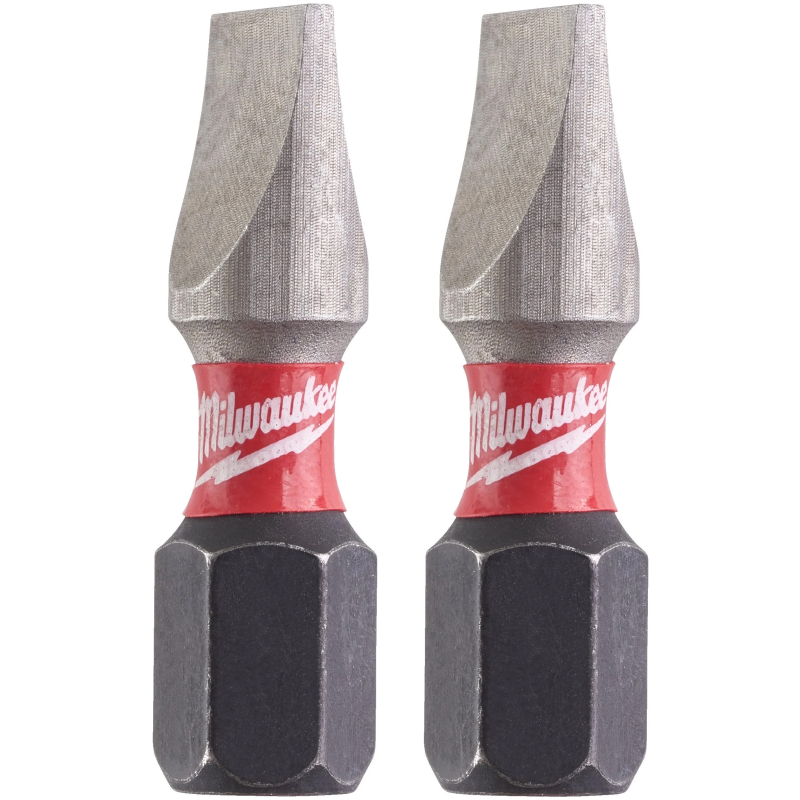 Biti pentru insurubare de impact, profil drept, Milwaukee Shockwave Impact Duty SL 4932430903, SL 6.5, 25 mm, set 2 bucati