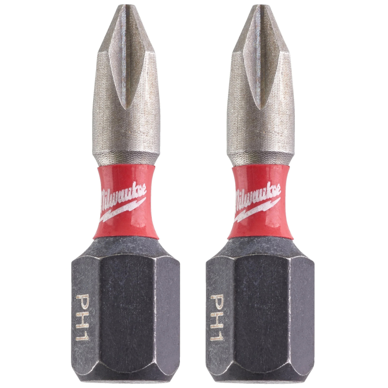 Biti pentru insurubare de impact, profil Phillips, PH 1, Milwaukee Shockwave Impact Duty 4932430850, 25 mm, set 2 bucati