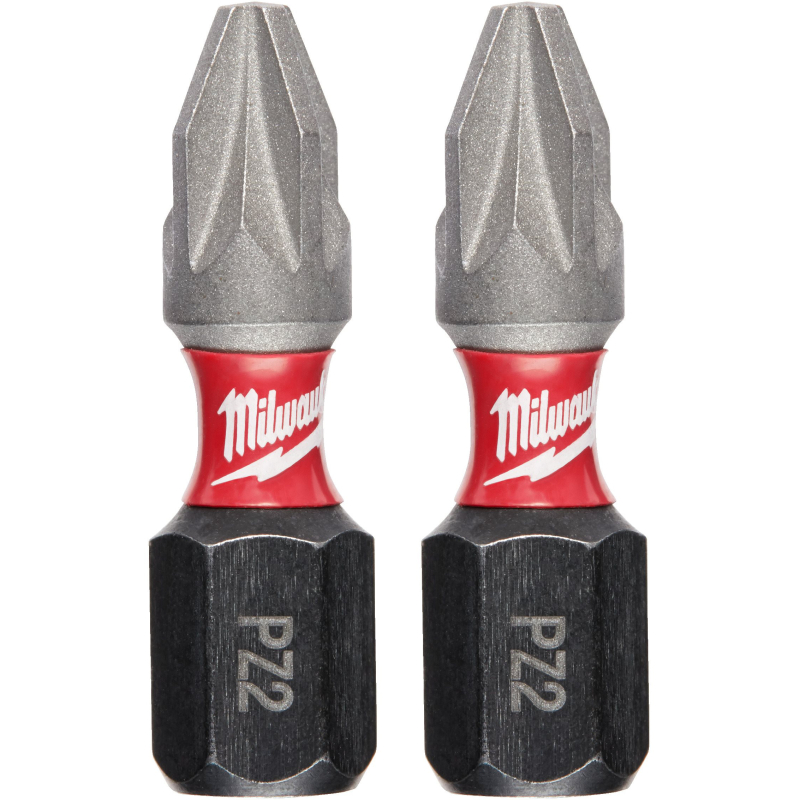 Biti pentru insurubare de impact, profil Pozidriv, PZ 2, Milwaukee Shockwave Impact Duty 4932430863, 25 mm, set 2 bucati