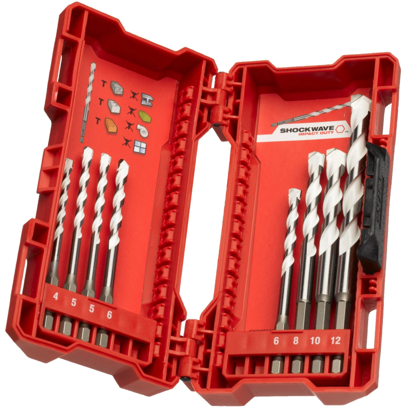 Burghiu pentru beton / caramida / metale / lemn / PVC, Milwaukee  4932471112, 4 - 12 mm, set 8 bucati