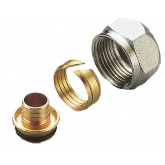 Conector alama, Tiemme 1440011, imbinare tevi PeX, 16 mm x 3/4"