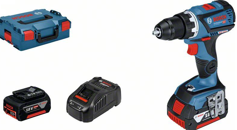 Masina de gaurit / insurubat, Bosch Professional GSR 18V-60, cu 2 acumulatori, 18 V, 5 Ah