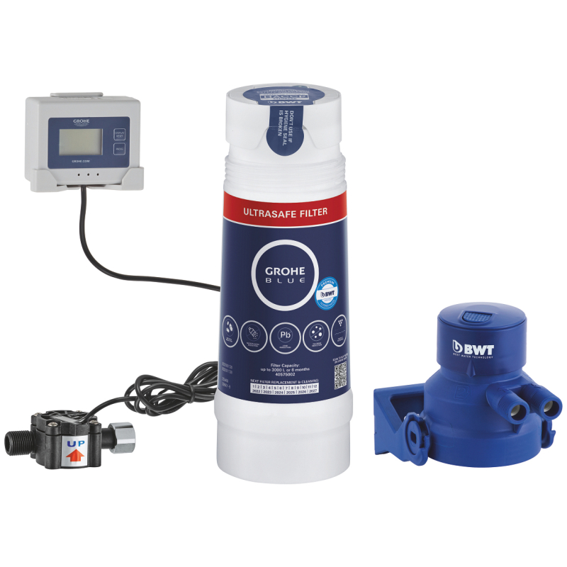 Filtru apa potabila, cu debitmetru, Grohe Blue Ultrasafe 40876000, montare sub chiuveta, capacitate 3000 L