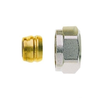 Conector pentru teava de cupru Heimeier, alama, filet interior, 3/4" x 15 mm, inel metalic