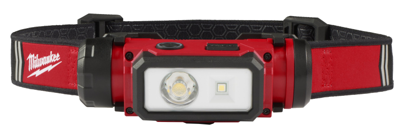 Lanterna LED frontala Milwaukee 4933479963, 6W, 600lm, 5 moduri de iluminare, cu acumulator, reincarcabila, IP54, negru + rosu