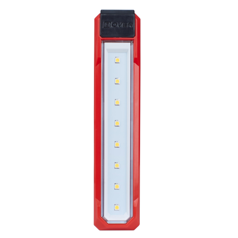 Lanterna LED Milwaukee 4933479763, 2 moduri de iluminare, 445lm, cu acumulator, reincarcabila, cu clema si magnet, IP54, negru + rosu