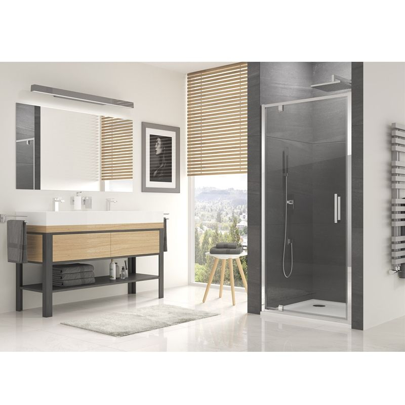 Usa batanta pentru cabina dus, sticla securizata + aluminiu, Sanswiss Ocelia, profil cromat, 90 x 190 cm