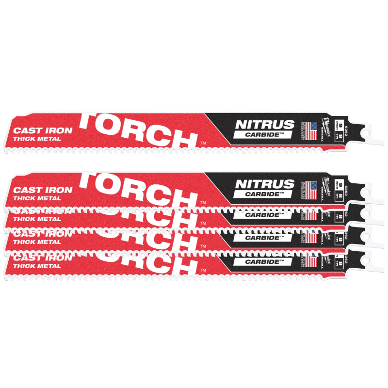 Panza fierastrau sabie, pentru otel, Milwaukee Heavy Duty Torcht Nitrus, 48005562, 230 mm, set 5 bucati