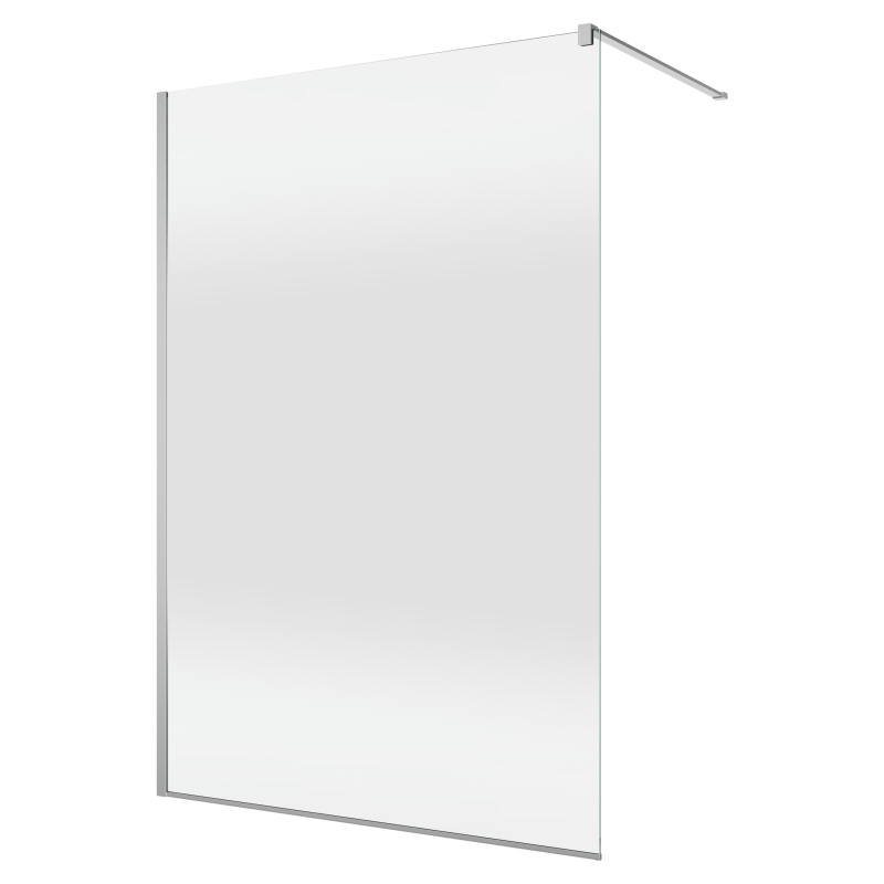 Perete dus tip walk-in, Sanswiss Easy STR4P, sticla cu model, profil argintiu, 80 x 200 cm