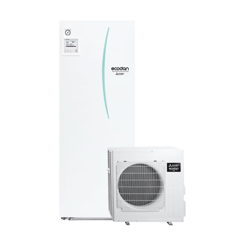 Pompa de caldura aer apa de tip split Mitsubishi Electric Eco Inverter ERST20D-VM2DR1 + SUZ-SHWM60VAH.TH, 6 kW cu rezervor de 200 L