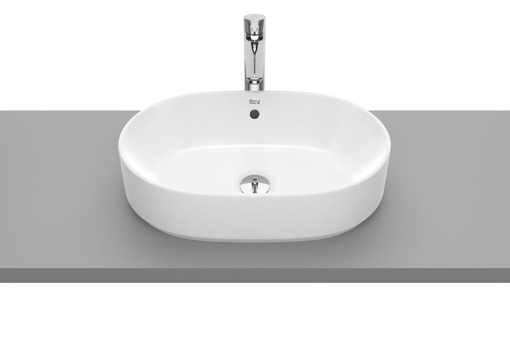 Lavoar pe blat Roca The Gap 55x39cm, oval, fara orificiu pentru baterie, A3270Y1000