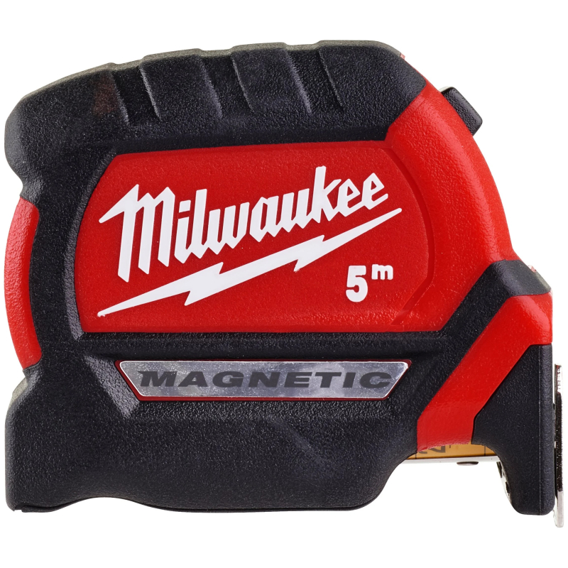 Ruleta cu banda metalica, cu magnet, cu blocare, cu agatatoare, Milwaukee Tape Measure 4932464599, 5 m