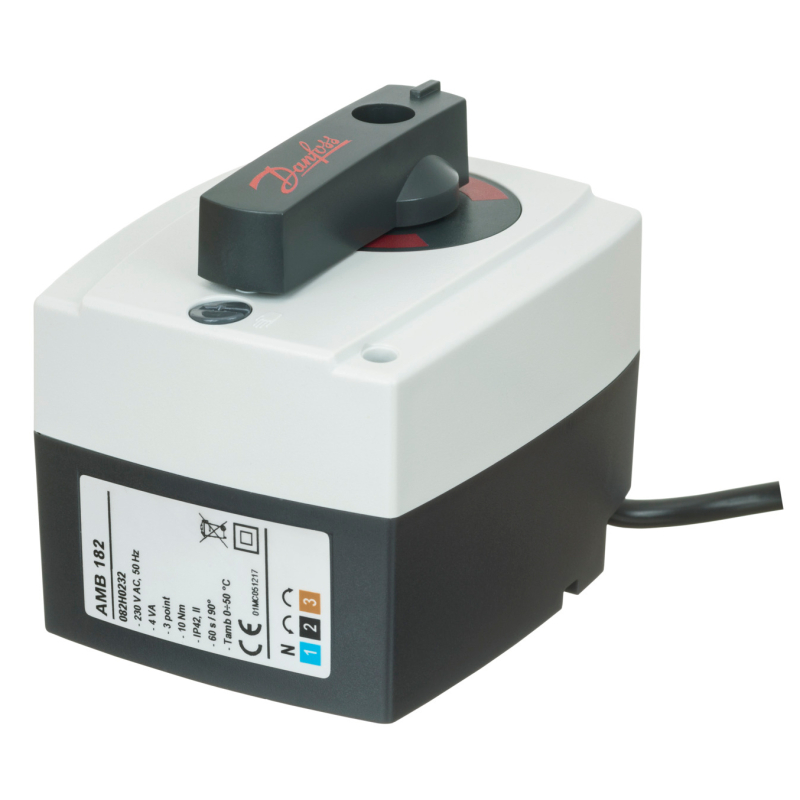 Servomotor Danfoss AMB 162 082H0220 pentru vana 3 cai si 4 cai, viteza 15 s/90°,  consum electric 3W, 230V