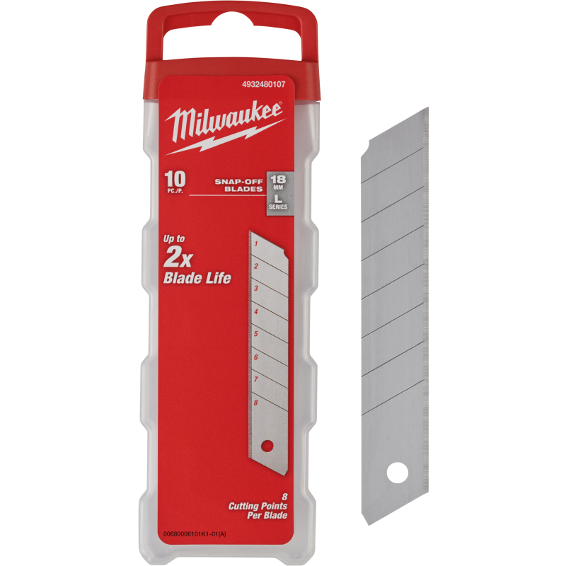 Set 10 lame cutter, Milwaukee Snap Knife Blade 48229118, 18 mm