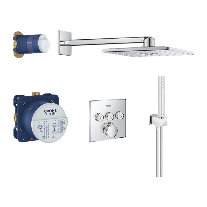 Sistem dus Grohe SmartControl Perfect 34706000, termostat, incastrat, cromat