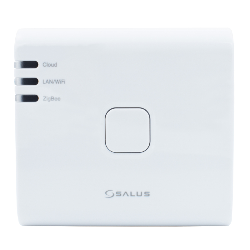 Universal Gateway Salus UG800, comunicare wireless ZigBee, Wi-Fi/LAN, Bluetooth, integrare smart cu pana la 200 de dispozitive, IP30, alb