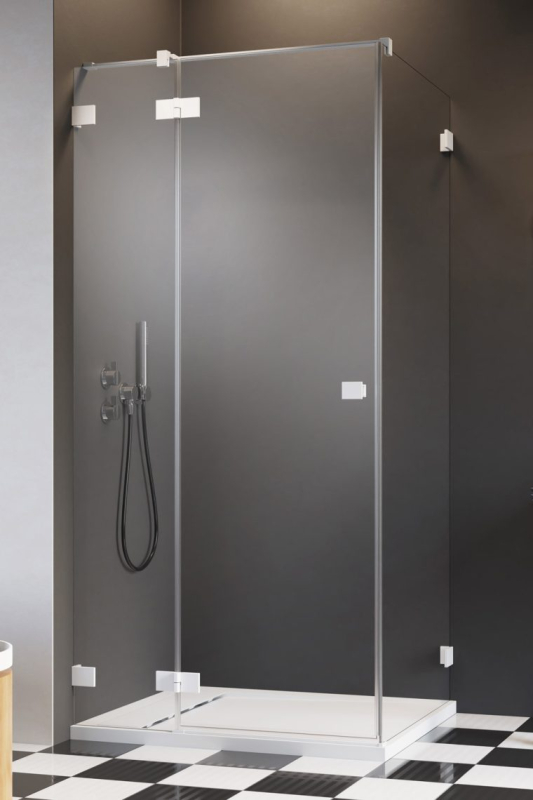 Usa batanta pentru cabina dus, sticla securizata + aluminiu, Radaway Essenza Pro, profil alb, 120 x 200 cm